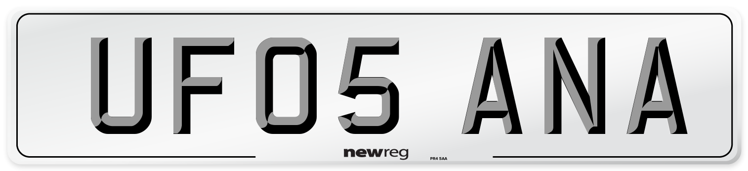 UF05 ANA Number Plate from New Reg